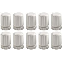 Ccykxa Set Of 10 White Abs Manual Steering Wheel Switches For Underfloor Heating Manifolds, M30 X 1.5 Radiator Valve Covers, Temperature Control Knobs For Radiators And