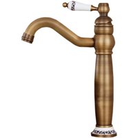 Brass One Hole Sink Faucets Bathroom Kitchen Lavatory Tall Faucets, Antique Brass