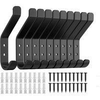 Set Of 10 Storage Hooks, Black Screw-in Hooks, Wall Hooks For Acoustic Panels, Wall Panels, Bedroom, Living Room, Bathroom, For Clothes, Jackets, Metal, 10 Cm