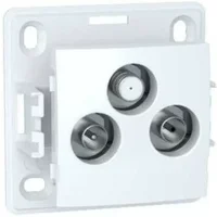 Schneider Electric - Schneider Alb61329 - Television And Radio Socket - 1 Input (terrestrial + Sat) - 3 Tv, Fm And Sat Outputs