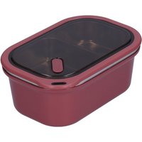1.2l Thermal Lunch Box, 2 Compartments, Stainless Steel, Airtight, Portable, 2 Layers With Cutlery, Adult Size, 20x14x8cm, Red