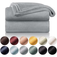 Fleece Blanket 150 X 200 - Grey, Sofa Throw, Cocooning - Thick, Fluffy, Soft And Warm - High Quality