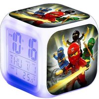 Teenage Mutant Ninja Turtles Led Digital Alarm Clock, 7-color Night Light, Decorative Bedroom Lamp, Displays Time, Temperature, Alarm, And Date, Gift For Children
