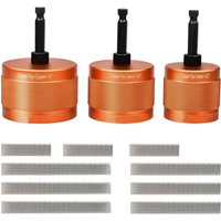 Set Of Three Orange Copper Pipe Cleaning Brushes (1/2"/3/4"/1") For Power Tools And Hardware