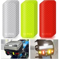 Self-adhesive Reflective Strips For Safety Helmet For Motorcycle Bike Vehicle Car, 36 Pcs Silver Yellow Red High Visibility Reflectors Fluorescent Tape Safety Stickers