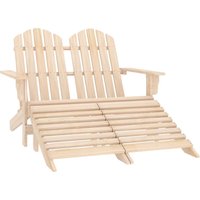 315912 Vidaxl 2-seater Garden Adirondack Chair & Ottoman Fir Wood