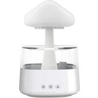 Rain Lamp Humidifier 450 Ml, Essential Oil Diffuser, Rain Cloud Humidifier With 7 Color Led Lights, Rain Mushroom Lamp For Home, Office And Bedroom (white) Mumu