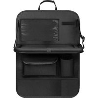 Child Car Organizer, Back Seat Protector With Transparent Pocket, Organizer With Tray And Pocket For Phone/ipad (black)