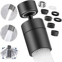 Faucet Aerator, 360° Swivel Kitchen Faucet Nozzle, 2 Modes Water Saving Faucet Aerator, For Kitchen And Bathroom Sink Faucets, Black