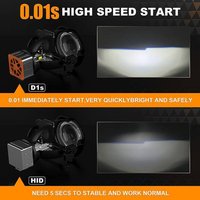 1 Pair Of High-power D-series Led Headlight Bulbs With Three Copper Tubes And D1 D2s D2r D3 Decoding