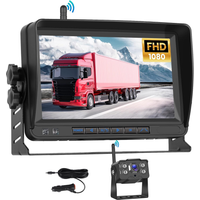 1080p Wireless Backup Camera, Hd Ips 7 Inch Monitor Ip68 Waterproof Night Vision, Wide Angle Reversing Aid Flip Image Rear View Camera For Camper Caravan Trucks Trailers
