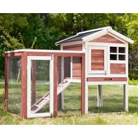 Rabbit Hutch, Chicken Coop And Guinea Pig Coop With 2-story Linoleum Roof
