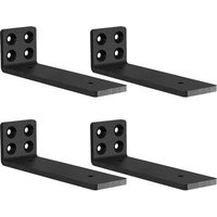 Set Of 4 Scaffold Shelf Brackets, Heavy-duty Black Floating Shelf Brackets, 5mm Thick Wall Brackets For Shelves Up To 50kg (20cm)
