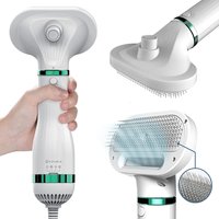 Dog And Cat Hair Dryer With 2-in-1 Smoothing Brush Portable And Quiet Blower Hair Dryer For Grooming Adjustable Temperature Professional Dryer Dogs & Cats