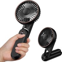 Tinor - Mini Usb Rechargeable Handheld Fan With 2500mah Battery Base 5 Modes (black)