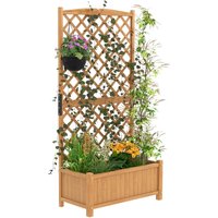 Raised Garden Lattice Planter Flowerpot Trellis Climbing Rectangular Plant Bed