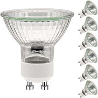 50 W Gu10 Bulbs, Gu10 Halogen Bulbs, 50 W Ac 230 V Bulb, Gu10 Halogen Bulbs, 2 Pins, 35° Hazard Angle, 2700 K, Adjustable, Warm White, Pack Of 6