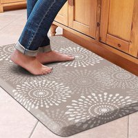 Lightweight And Luxurious Kitchen Mat In Scandinavian Style, Washable And Easy To Care For, With A Classic Chrysanthemum Pattern. High-quality Feel, Stain And Oil Resistant. Beige, Woven Surface, Slig