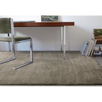 Kuza Plain Stripe Soft Silky Velvety Modern Rug In Khaki 200 X 290 Cm Xlarge