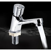 Ccykxa 1 Piece Time Delay Pressure Tap, Cold Water Pressure Tap, Bathroom Sink Faucets, Bathroom Faucet, Cold Water Hand Wash Tap For Bathroom And Kitchen