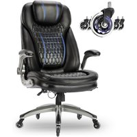 Colamy Office Chair – Ergonomic Office Chair, 13.5 Cm Thick Seat Cushion, Liftable Armrests, Modern-style Leather Office Chair, Improved Silent Casters, 360° Swivel, Black