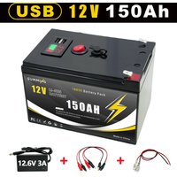 12v 200ah Lithium-ion Battery Pack, New Plastic-cased Power Display Screen, Lifepo4 Charging - 150ah + Matching Charger - 12.6v