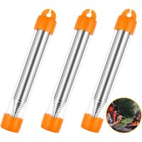 3 Pieces Stainless Steel Pocket Bellows Pocket Fire Tube Survival Fire Tube Telescopic Pipe Fire Starter Tool For Camping Picnic Hiking Bbq