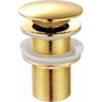 Universal Basin And Sink Stopper - Modern Click Clack Pop-up Valve - Drain Stopper With Overflow, Brass, Stainless Steel, Gold (without Overflow) Trimec