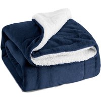 Sherpa Fleece Blanket, 150x200 Single Bed Blanket Navy Blue, Fur Sofa Throw Reversible Sofa Throw, Small Thick Warm And Soft Plush Sofa Throw 150 X 200 (navy Blue)