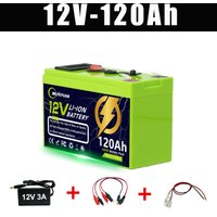 12v 3s7p Lithium-ion Battery Pack, Light Green Casing, Usb Interface, Digital Display - 120ah+ Charging And Discharging Kit - 12.6v