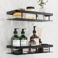 Adhesive Shower Enclosure - Wall-mounted Stainless Steel Shower Enclosure For Bathroom And Kitchen, Double-layer Black