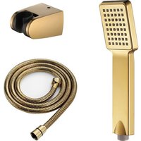 Gold Hand Shower, Abs Shower Head, With 150 Cm Hose And Holder, High-flow Hand Shower Set