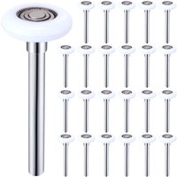 Set Of 24 Durable 2-inch White Nylon Garage Door Rollers For 2-inch Garage Doors, 4.5-inch Stem, Quiet, High Load Capacity, 6200zz, Double Seals, Door Wheels
