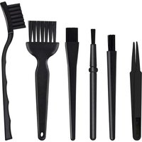6-in-1 Anti-static Brush, 5 X Multi-size Anti-static Portable Plastic Brush With 1 X Anti-static Plastic Tweezers, Pc Dust Brush, Pc Keyboard Cleaning Brush