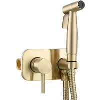Stainless Steel Hand Shower Toilet Kit In Portable Bidet Shower Hose Hot And Cold Water Bidet Toilet Complete Kit, Brushed Gold, Ws024j2f2