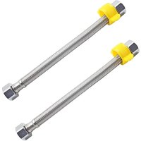 Pieces G 1/2 X G 1/2 Stainless Steel Braided Flexible Hose Plumbing Water Pipe For Bathroom Toilet Faucets Kitchen Sink Water Inlet Pipes, 10cm
