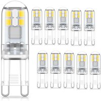 Pr G9 Led Bulbs 1.5w Equivalent To 20w Halogen Cool White Light 6000k, Ac 220-240v, Non-dimmable, Mini Incandescent Bulb, No Flicker, Pack Of 10