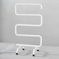Sweevt - Status Radiator Towel Rack 5 Bar Stainless Steel Carbon Fiber Electric Heated Towel Rack Freestanding Towel Rack - White