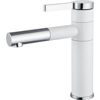 Gotrays - Bathroom Sink Faucets 360 Rotation Spout Basin Mixer Tap Hot And Cold Water Taps, Silver White