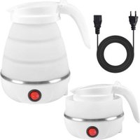Electric Foldable Kettle, Silicone Travel Kettle, Portable Kettle, Mini Travel Kettle With Stainless Steel Base (white)
