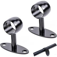 – Stainless Steel Wall-mounted Handrail Bracket – Corrosion Resistant – Ø 33 Mm For Round Tubes – Set Of 2 Pieces – Black