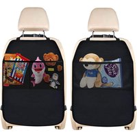 Csparkv - 2 Pack Child Seat Organizer, Universal Car Back Seat Protectors With 2 Pockets For Waterproof And Dirt - Black