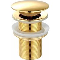 Universal Basin And Sink Stopper - Modern Click Clack Pop-up Valve - Drain Stopper With Overflow, Brass, Stainless Steel, Gold (without Overflow) Trimec