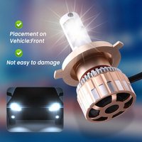 1 Pair. Color: Gold. Material: Aluminum Alloy. 130w Led Car Headlights, Integrated Low And High Beam, H4.--biemmedue