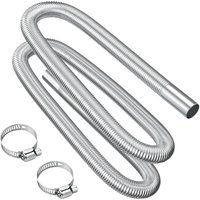 Exhaust Pipe, 200cm Portable Flexible Stainless Steel Exhaust Pipe With 2 Stainless Steel Clamps, Car Exhaust Pipe (25mm) For Car Diesel Heater