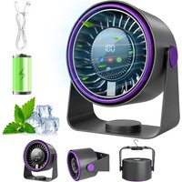 Fan Quiet Of Table,fan Desk Fan Usb Mini Fan Portable 3 In 1 4000mah Speed Of The Wind Adjustable On 5 Levels Adjustable To 360° For Home,desk,camping,outdoor