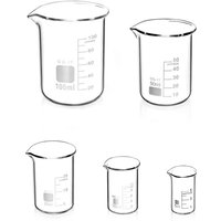 Pcs Borosilicate Glass Graduated Beakers 5ml 10ml 25ml 50ml 100ml For Laboratory And Kitchen