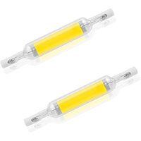 Pack Of 2 R7s 10w 78mm Dimmable Cool White 6000-6500k Led Bulbs, 100w Halogen J78 Replacement, Double-ended R7s Base Tube, 360 Beam Angle, Energy Saving.