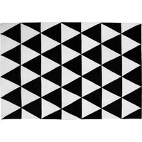 Triangles Design Rug - Wool - Triangles White / Black