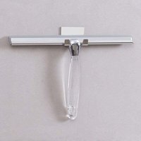 Stainless Steel Shower Cleaner With 30 Cm Long Silicone Blade And Self-adhesive Wall Hook For Bathroom, Kitchen, Mirror, Car, Window And Glass, Handle Made Of Transparent Acrylic.